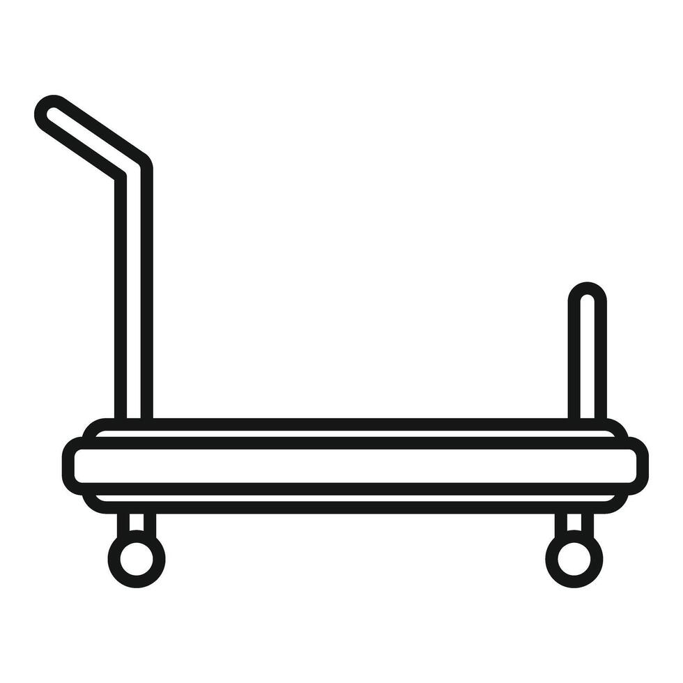 Long luggage trolley icon outline . Support help vector
