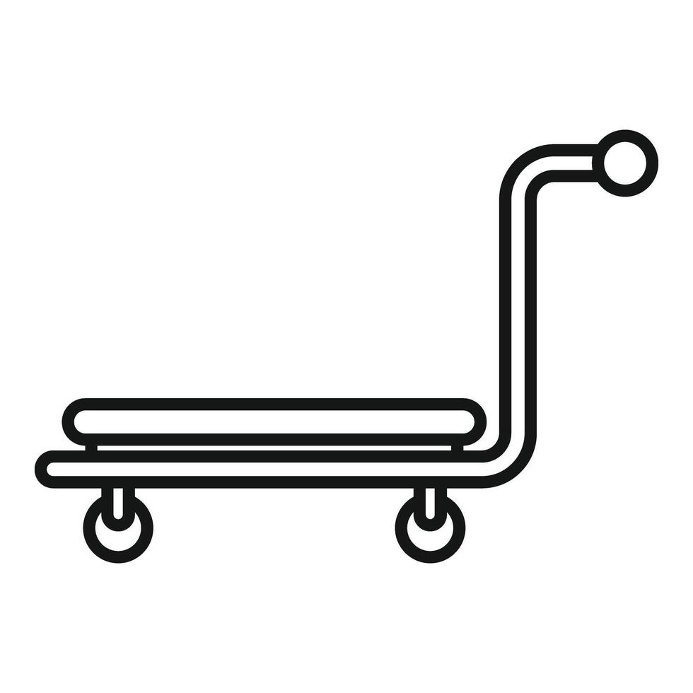 Tour delivery trolley icon outline . Help carrying vector