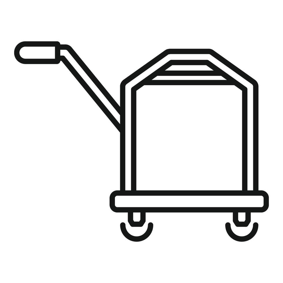 Handle luggage trolley icon outline . Design security vector