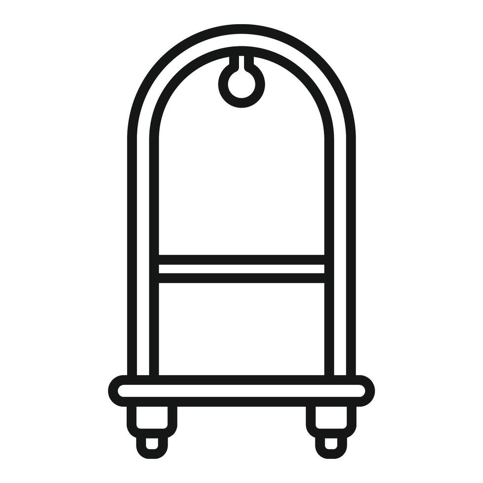 Support luggage trolley icon outline . Move delivery vector