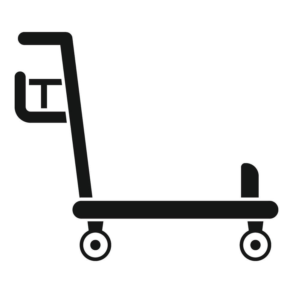 Luggage trolley icon simple . Airport storage vector