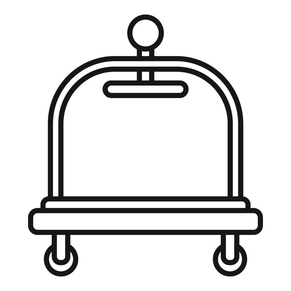 Help package trolley icon outline . Solid delivery vector
