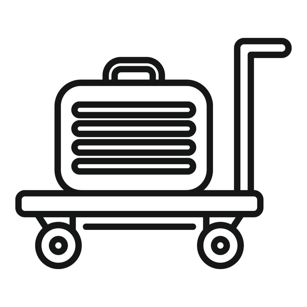 Luggage trolley with small bag icon outline . Delivery trip 43296913 ...