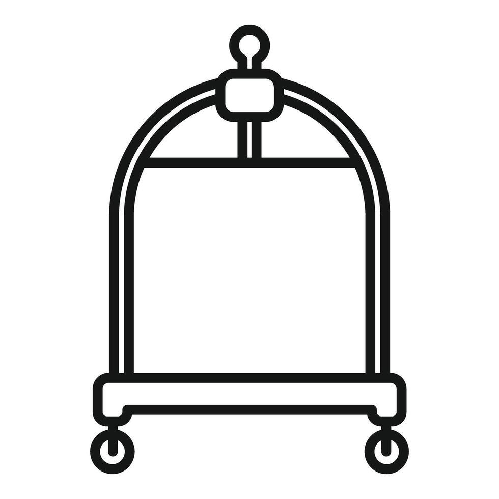 Empty luggage trolley icon outline . Security perfect vector