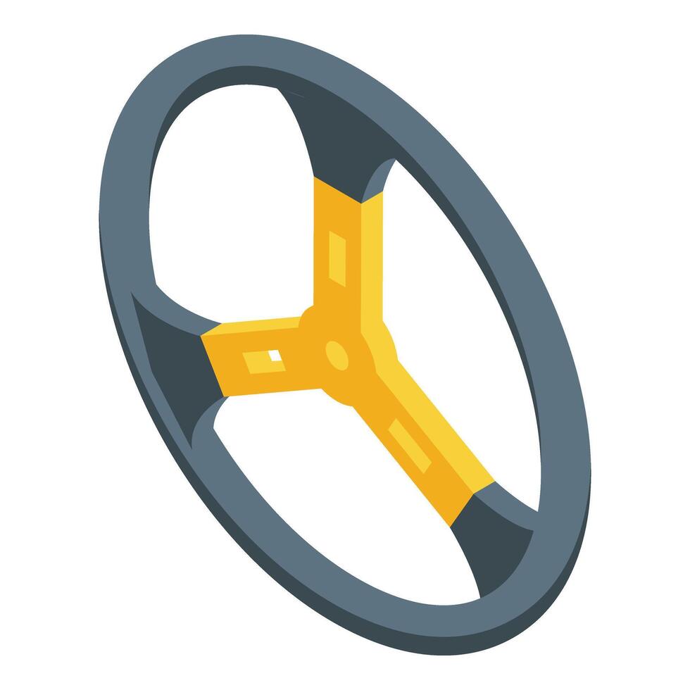 Karting steering wheel icon isometric . Sport accessories vector