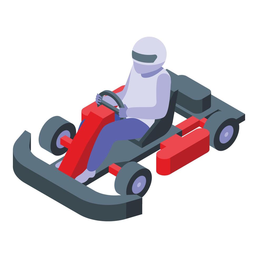 Engine active lap icon isometric . Sport cart go vector