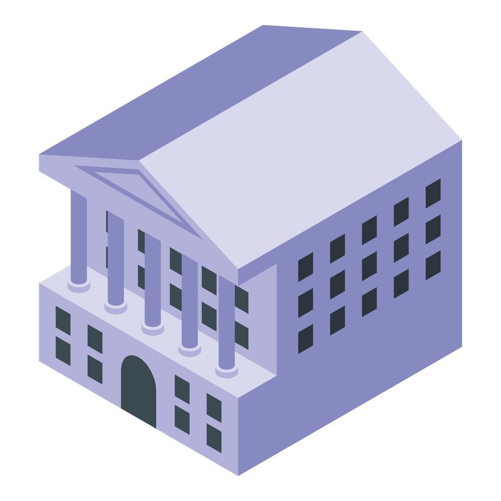 Bank building icon isometric . Money finance support vector