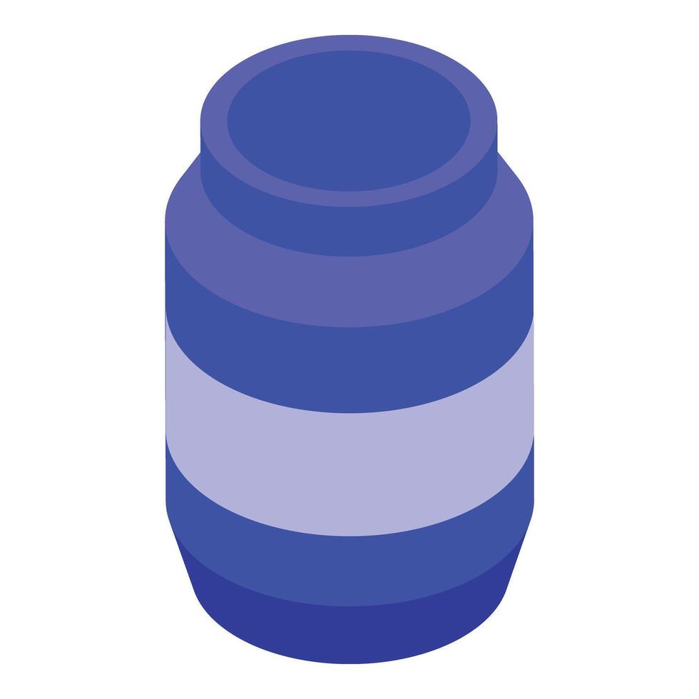 Blue pencil stand icon isometric . Empty pot vector