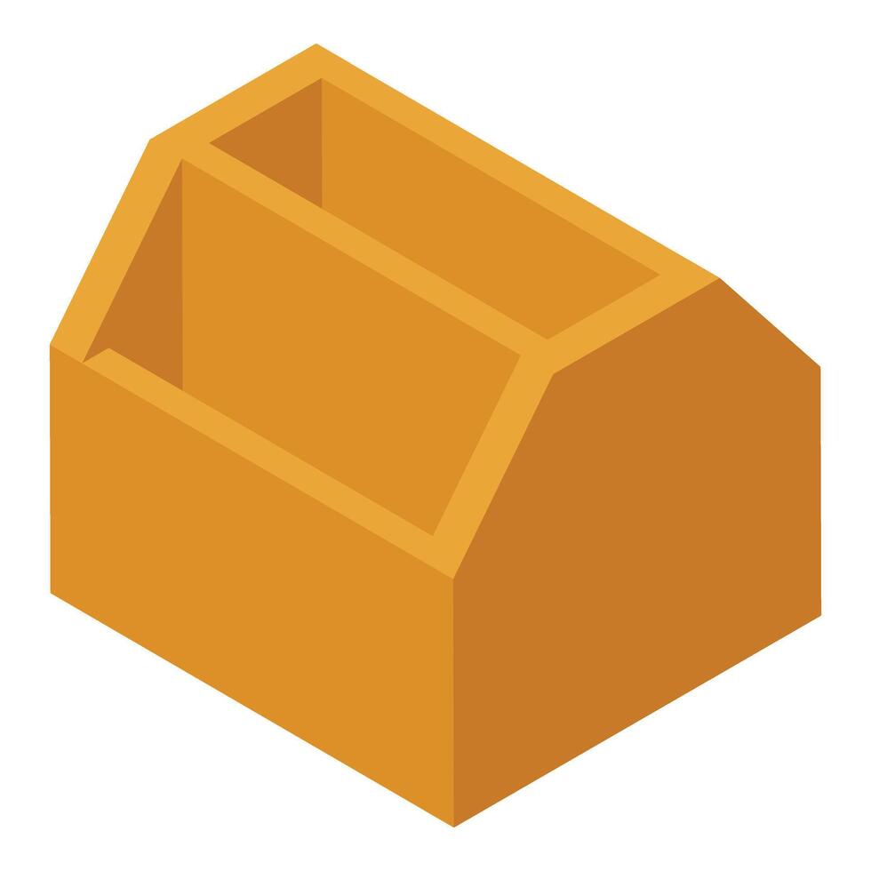 Plastic pencil stand icon isometric . Empty pot vector