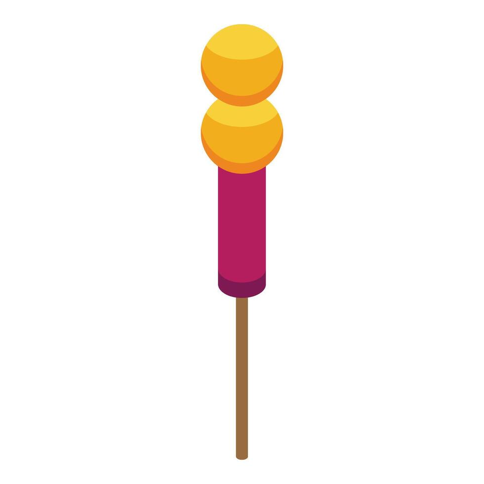 Petard balls on stick icon isometric . Firecracker element vector