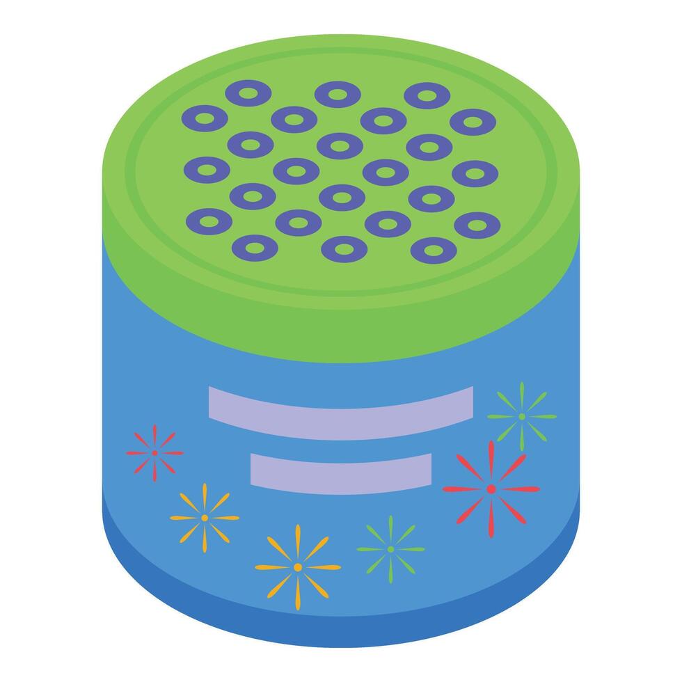 Petard box icon isometric . Colorful element vector