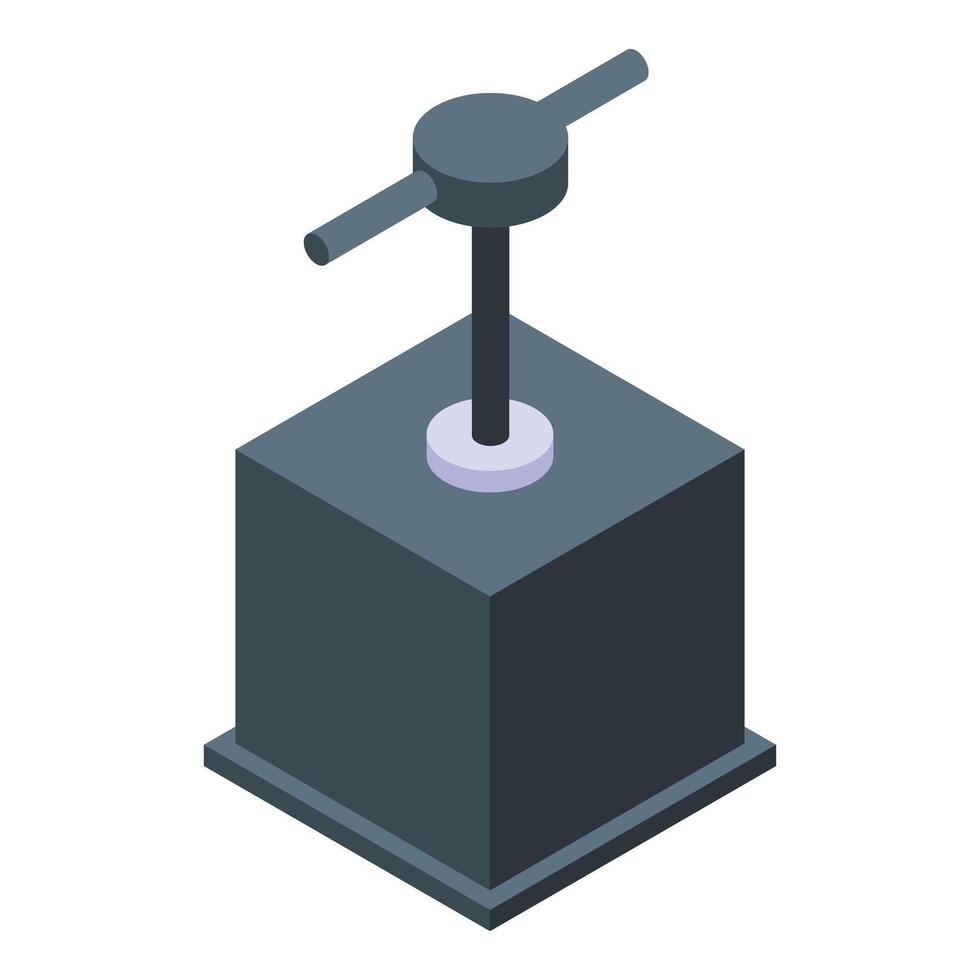 Bomb action push icon isometric . Danger explosive vector