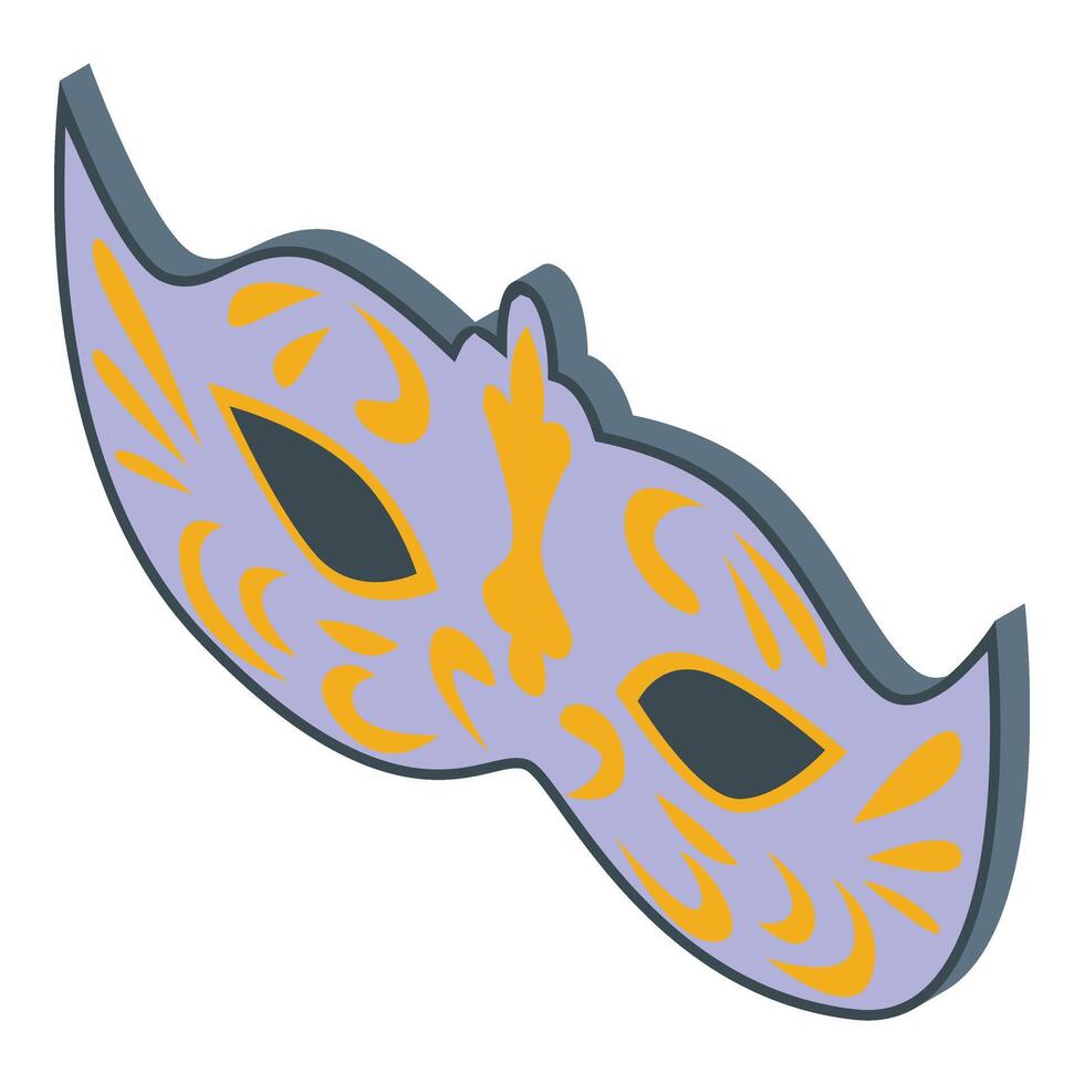 Show carnival mask icon isometric . Venice style vector