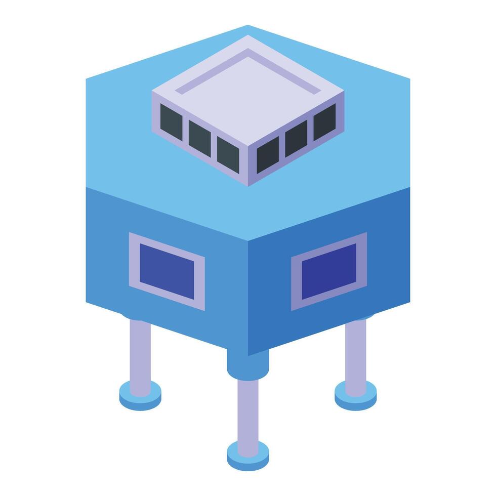 Ice polar station icon isometric . Arctic exploration vector