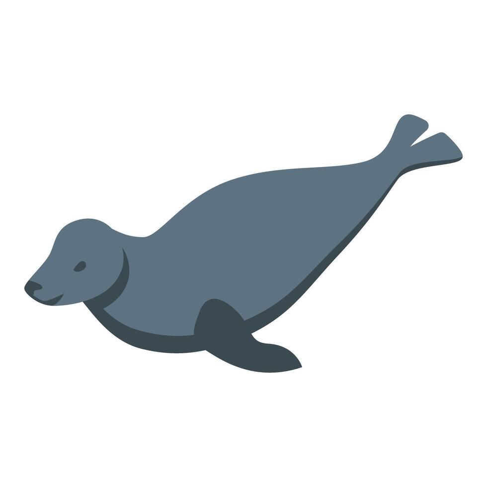 Walrus animal icon isometric . Ice pole exploration vector