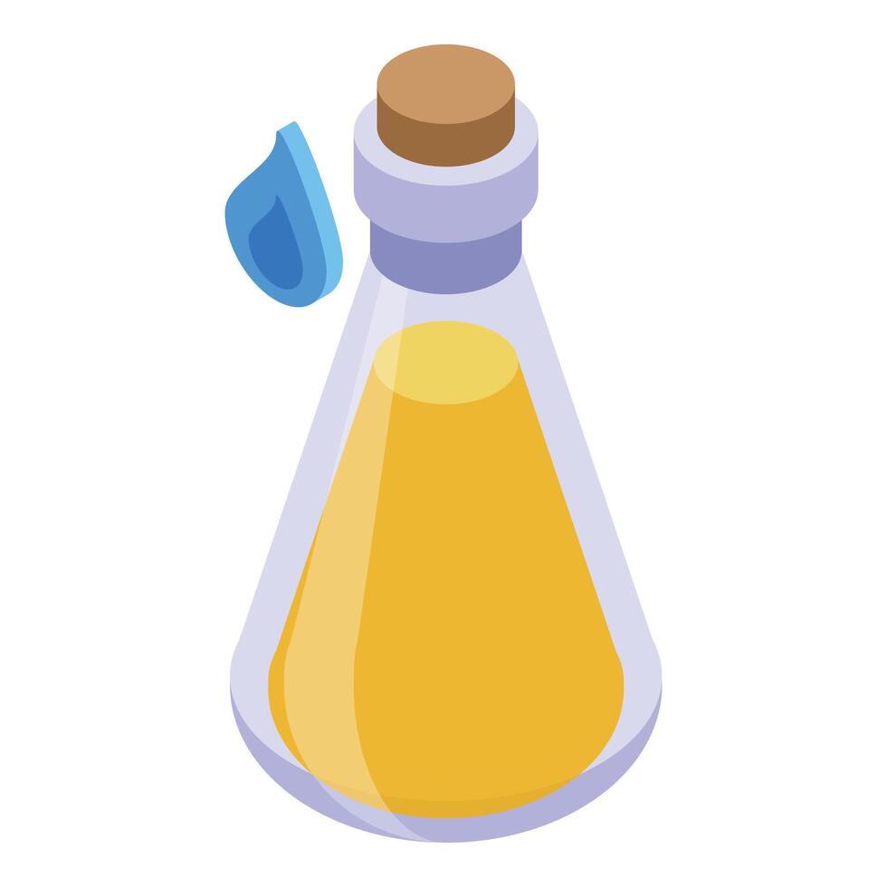 Gas lab flask icon isometric . Production fuel vector