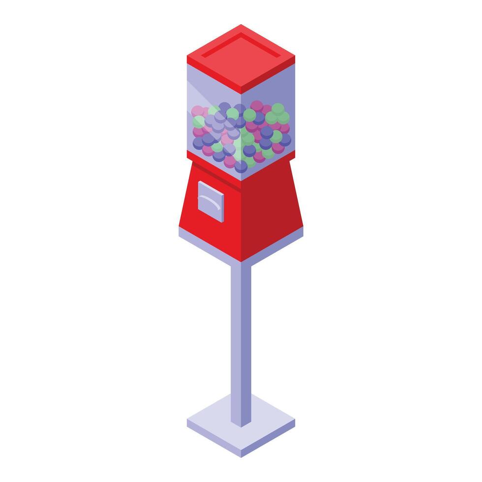 Party gum machine icon isometric . Slot element vector