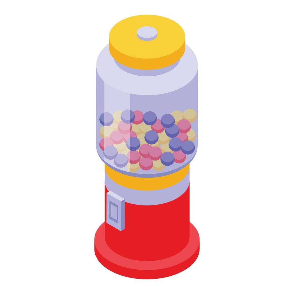 Sweet machine element icon isometric . Bubble gum food vector