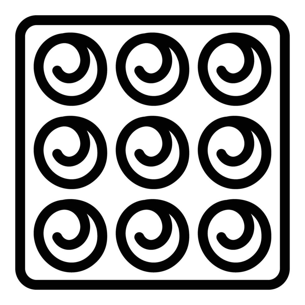 Baking cinnamon rolls icon outline . Bakery cakes vector