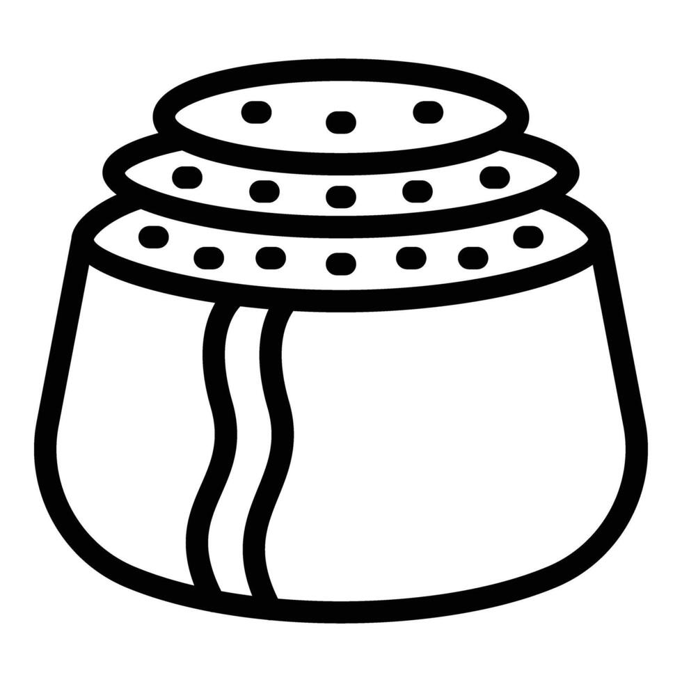 Cinnamon twist bun icon outline . Sticky baked roll vector