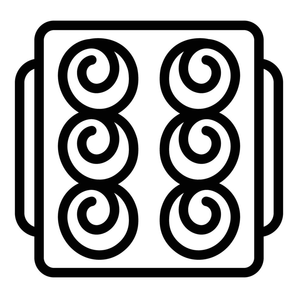 Buns baking form icon outline . Bakery delicious rolls vector
