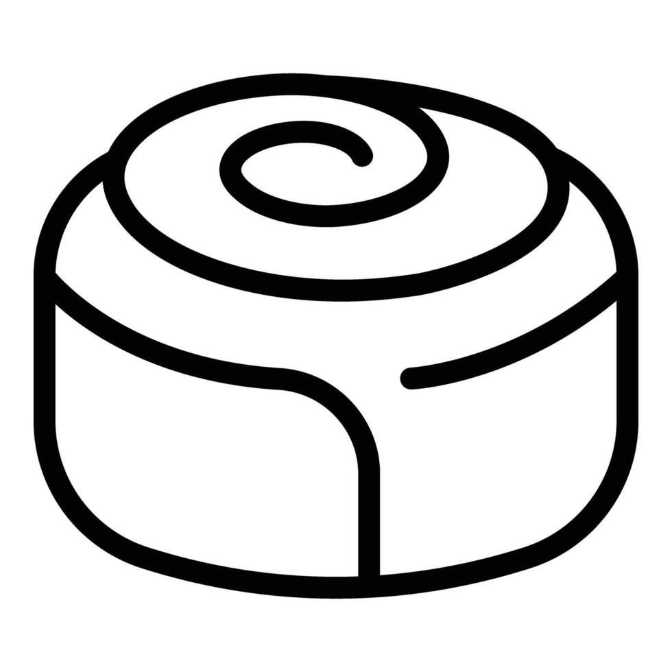 Cinnamon bun icon outline . Sweet swirl bun vector