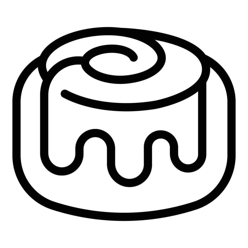 Rolled pastry icon outline . Cinnamon buns vector