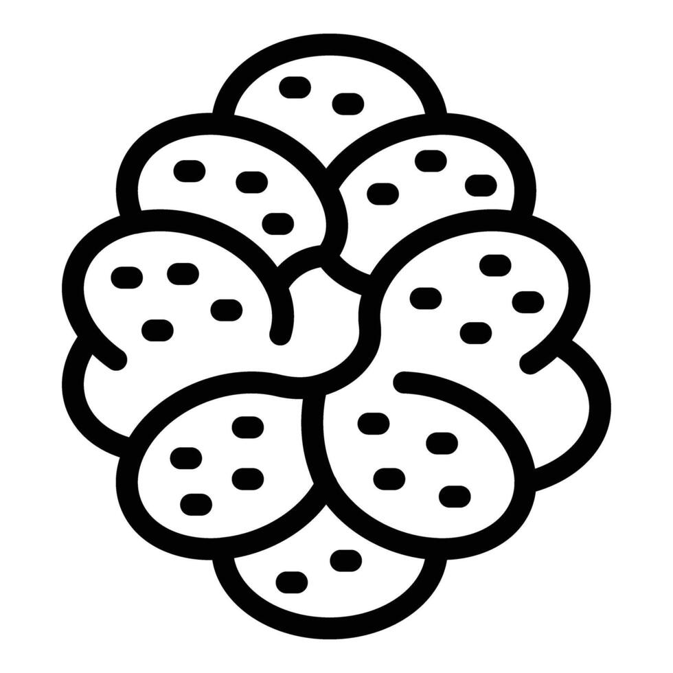 Danish pastry icon outline . Cinnamon bun vector