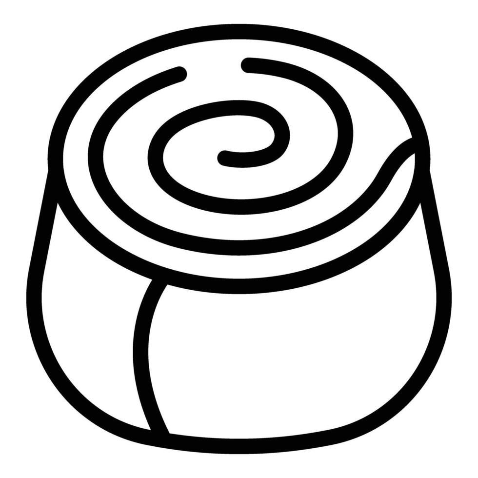 Cinnamon sticky bun icon outline . Baked pastry vector