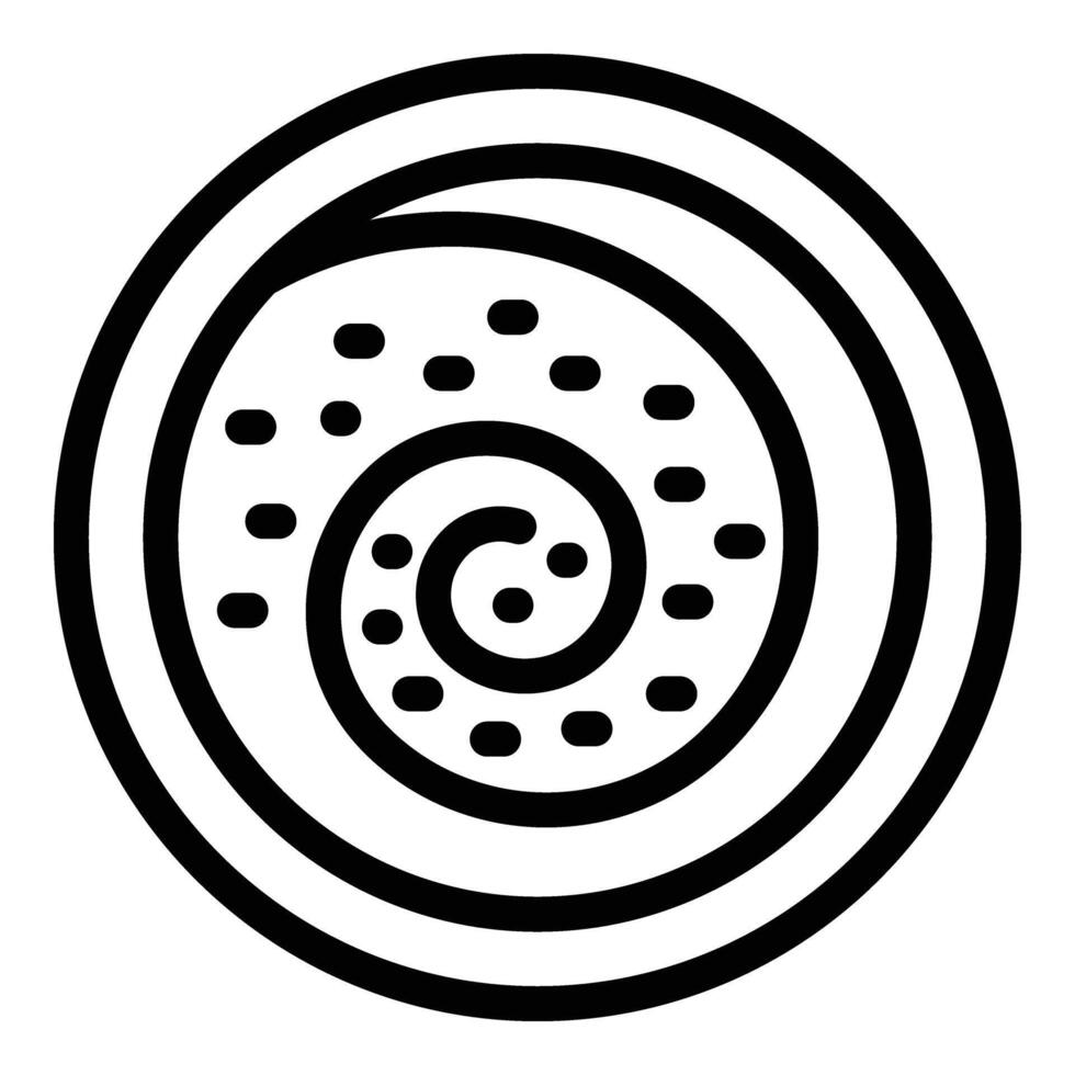 espiral bollo icono contorno . danés Pastelería tratar vector