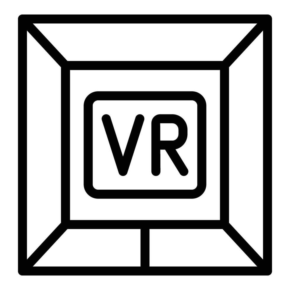 Virtual world projection icon outline . Immersive experience vector