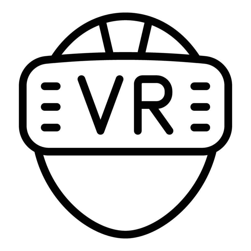 Head mounted goggles icon outline . Smart technology vector