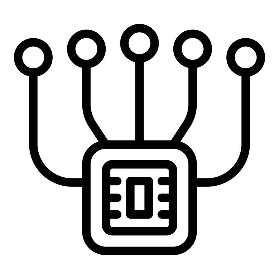 Digital visualization icon outline . Virtual reality visor vector