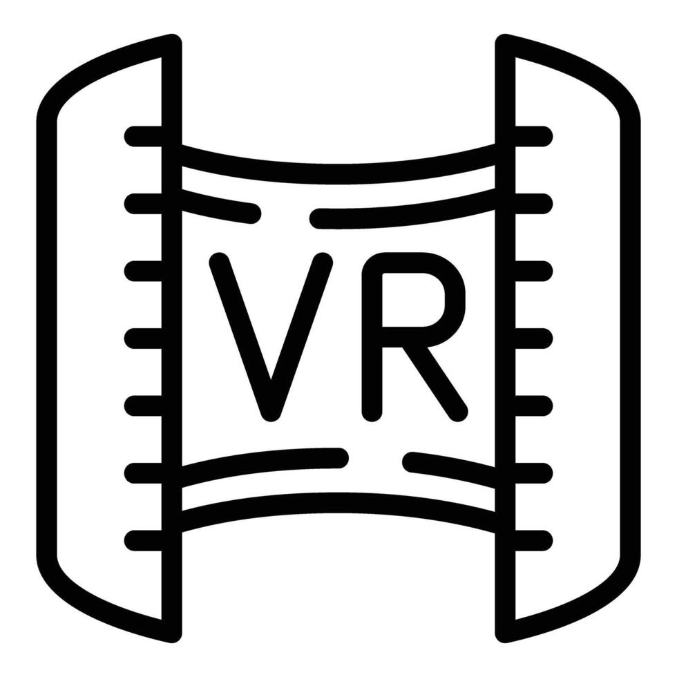 Virtual reality panorama view icon outline . Futuristic projection vector