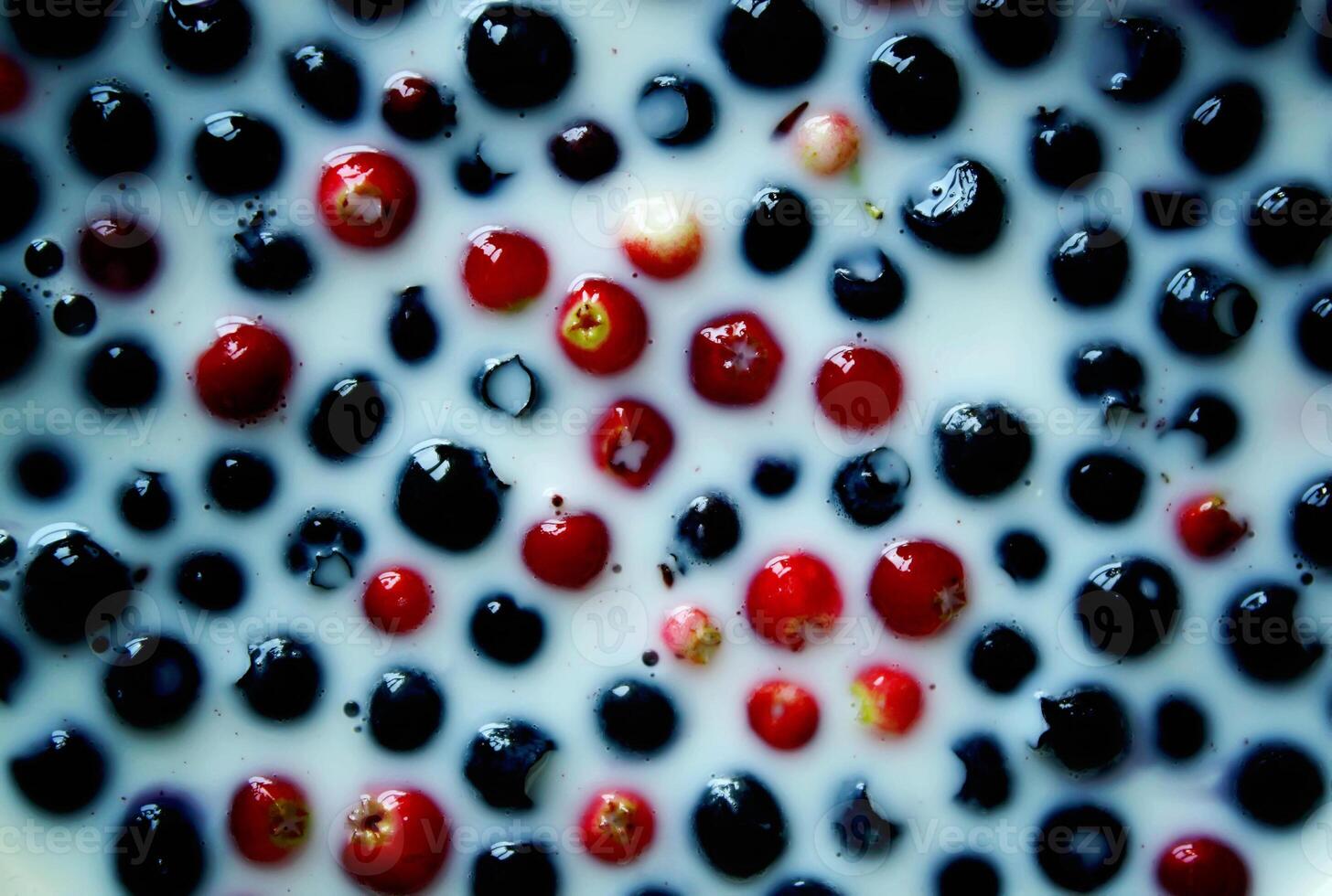 Berries in milk. photo