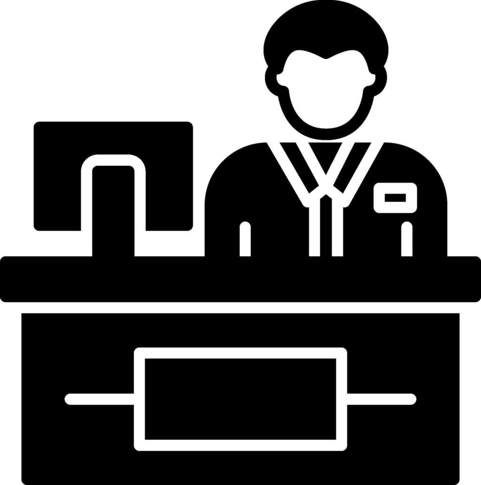 Cashier Glyph Icon vector