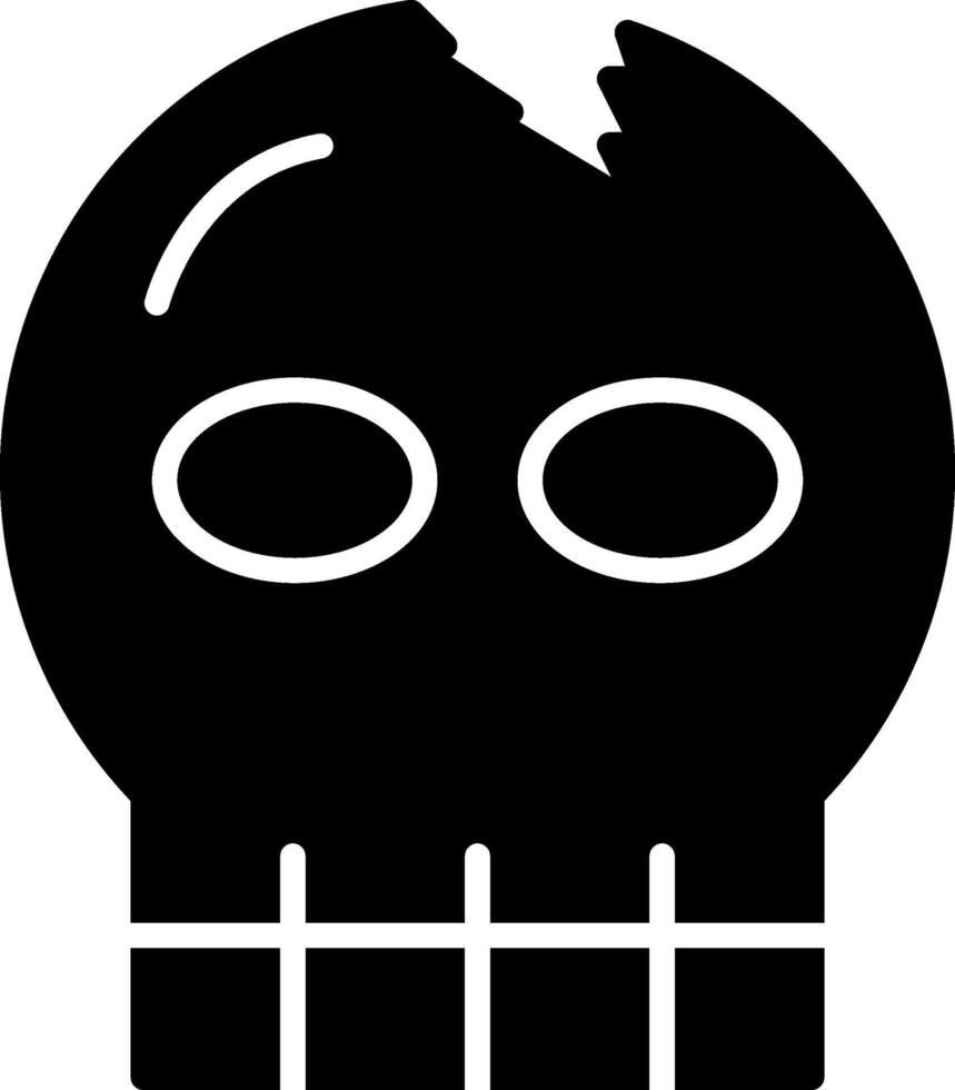 icono de glifo de calavera vector