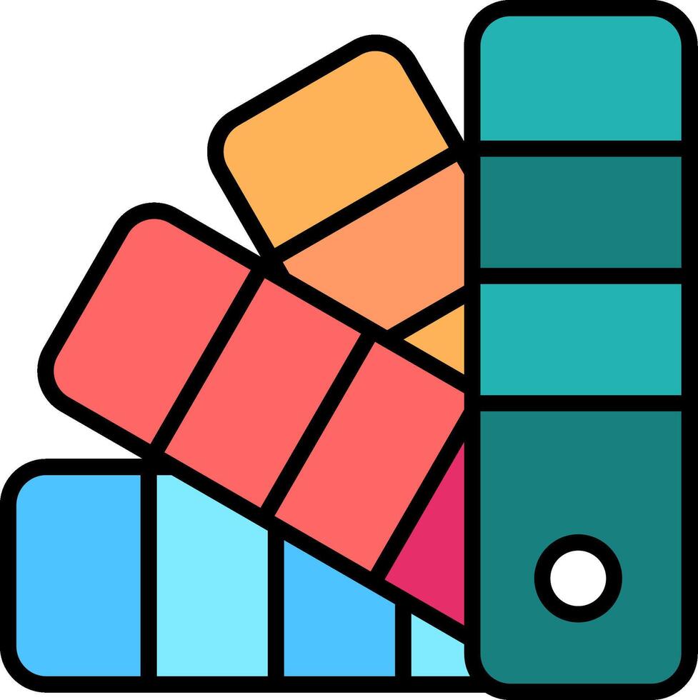 Color Sample Line Filled Icon vector