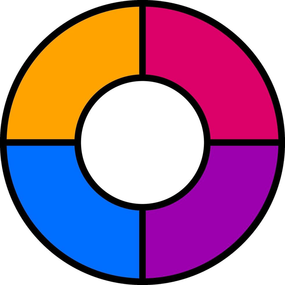 Color Wheel Line Filled Icon vector