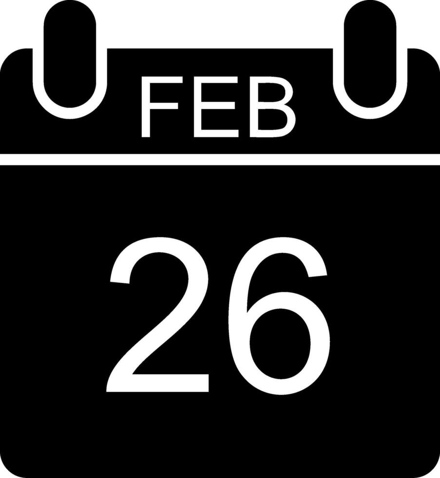 February Glyph Icon vector