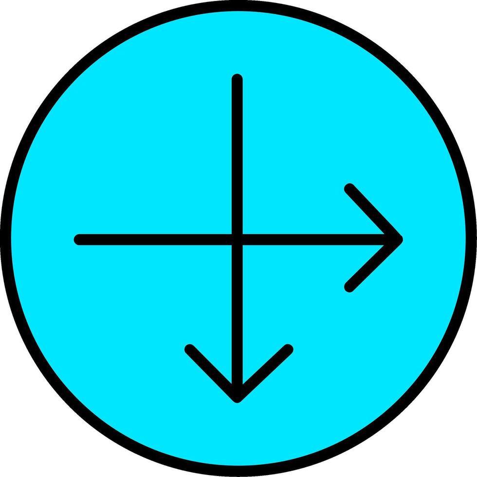 Intersect Line Filled Icon vector