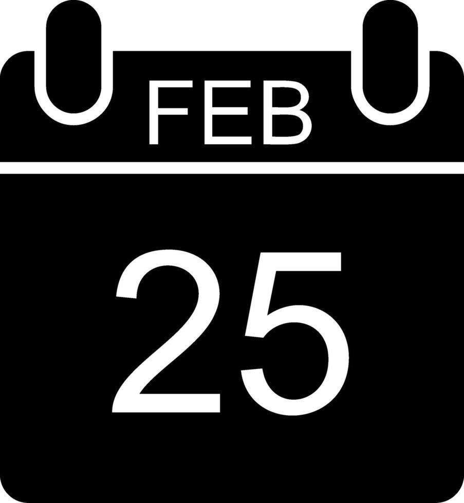 February Glyph Icon vector