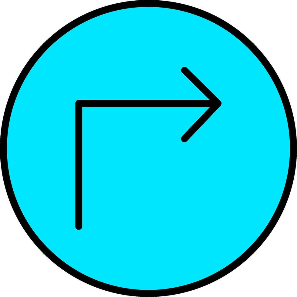 Turn Line Filled Icon vector