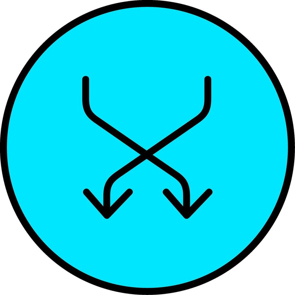 Shuffle Line Filled Icon vector