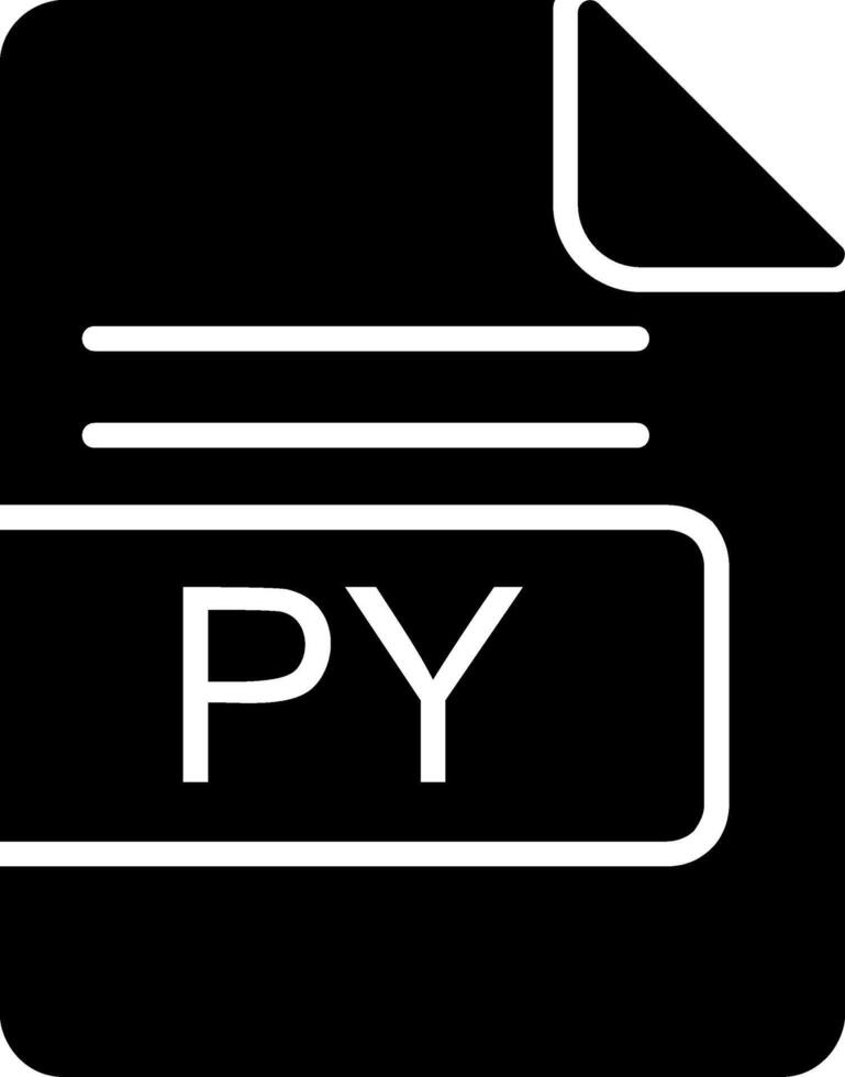 PY File Format Glyph Icon vector