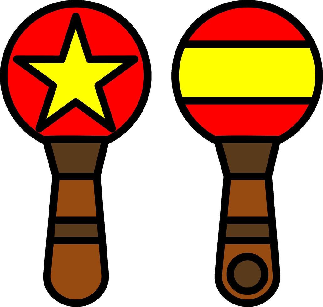 maracas línea lleno icono vector