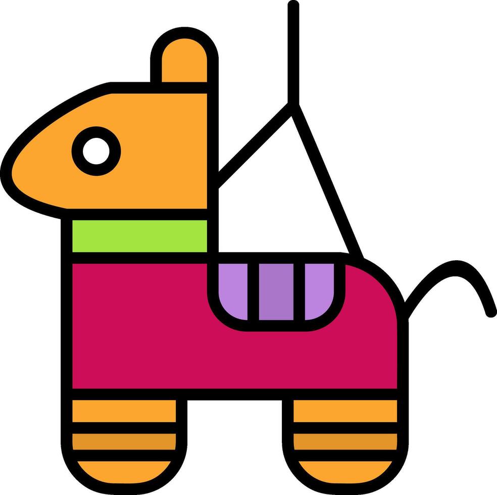 Pinata Line Filled Icon vector