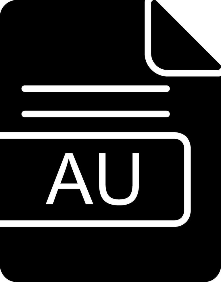 AU File Format Glyph Icon vector