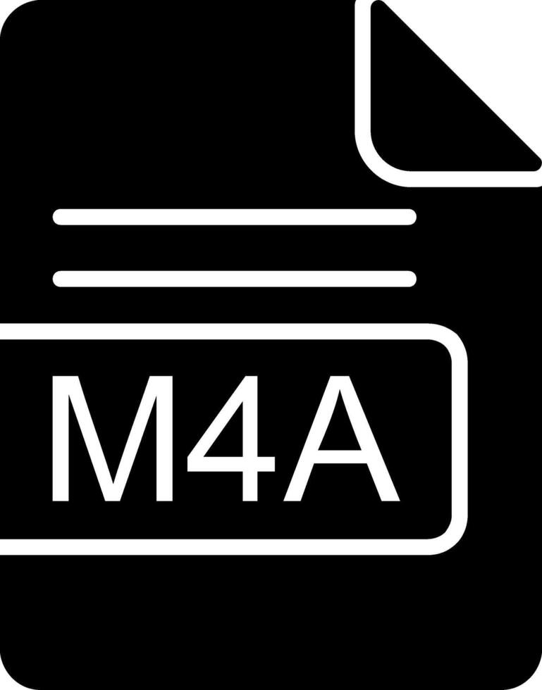 M4A File Format Glyph Icon vector