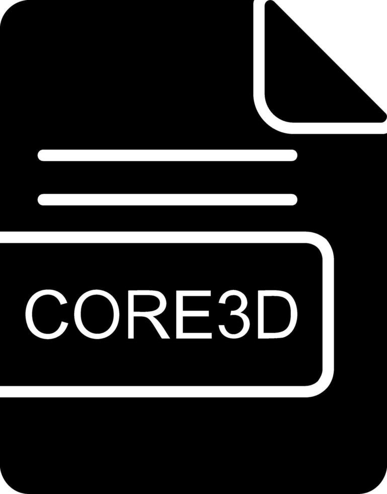 CORE3D File Format Glyph Icon vector